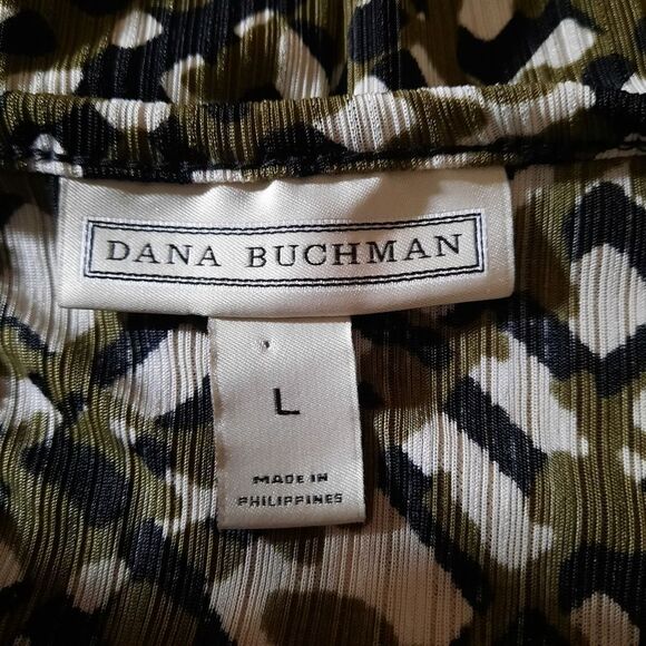 Dana Buchman Blouse Ladies Large Black Brown 3/4 sleeve classiccore - Picture 6 of 8